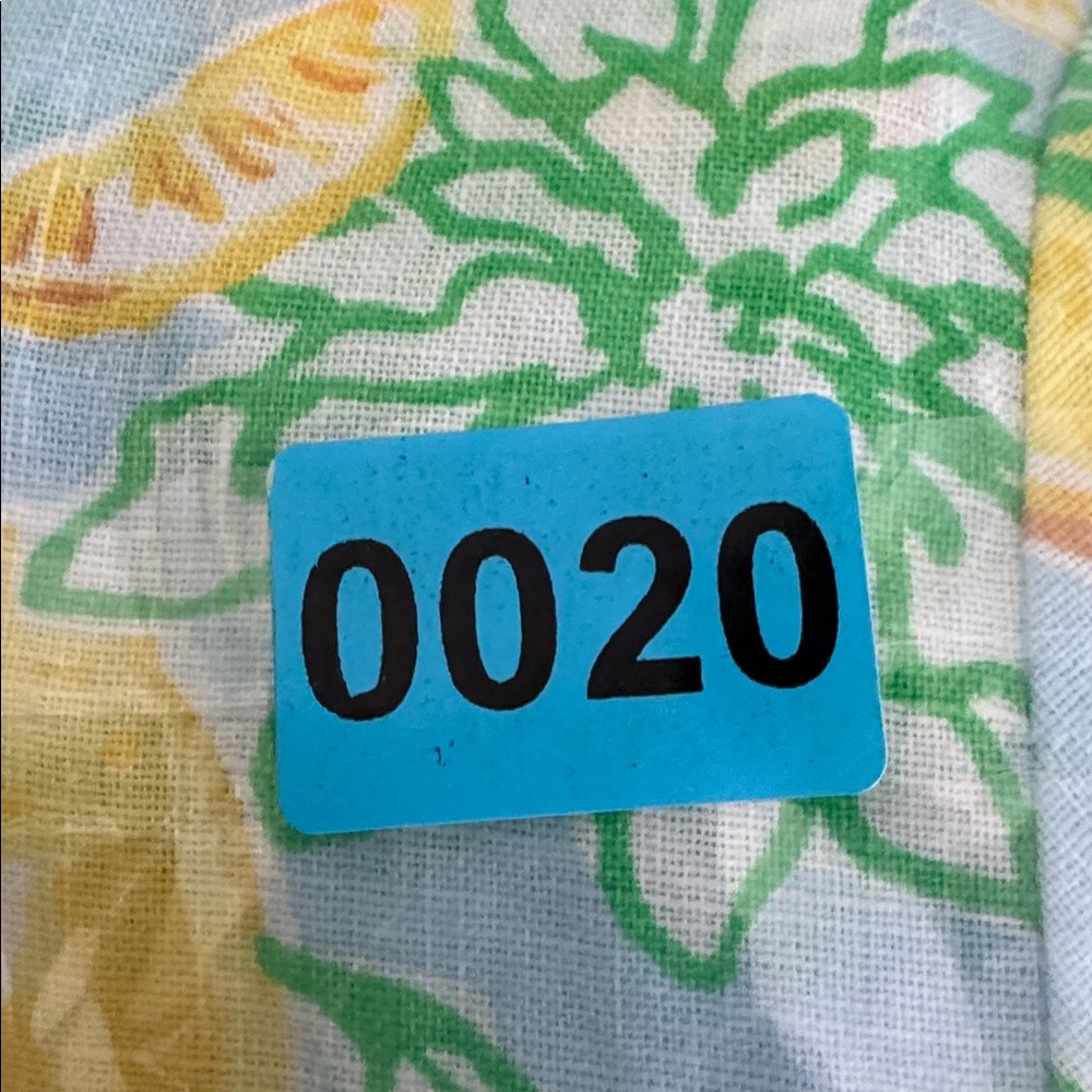 Lilly Pulitzer Sz XXS Riverlyn Pieced Print Tunic Bluette Make Lemonade in Linen - Picture 12 of 12